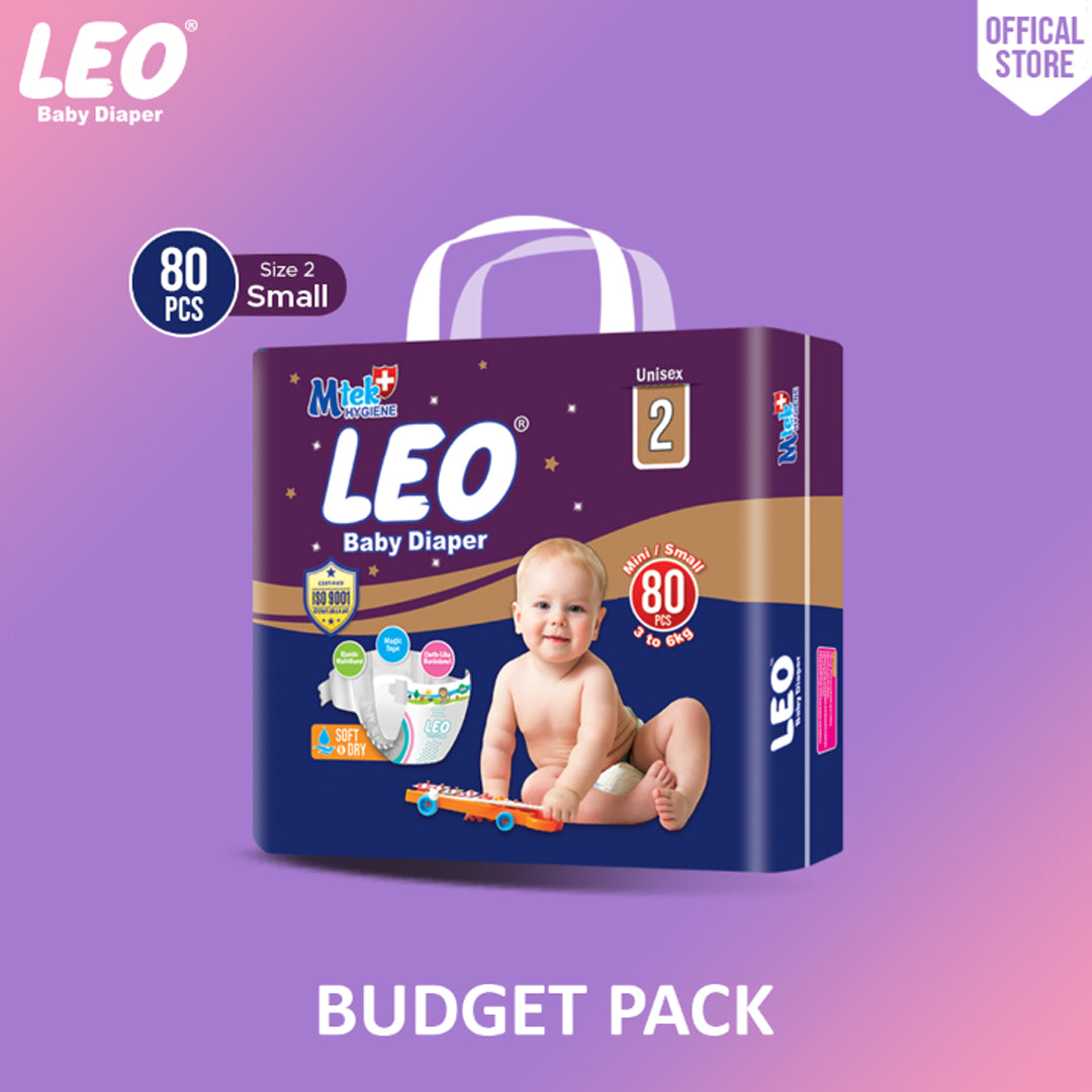 Leo Budget Pack Baby Diaper – Size 2, Small – 80 Pcs