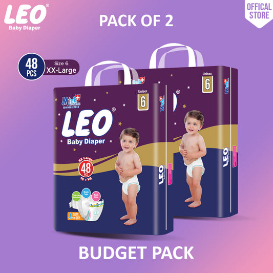 Leo Budget Pack Baby Diaper – Size 6, XX-Large – 48 Pcs (Pack of 2)