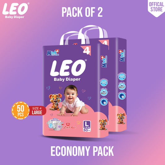 Leo  Economy Pack – Size – 4, Large – 50 Pcs (Pack of 2)