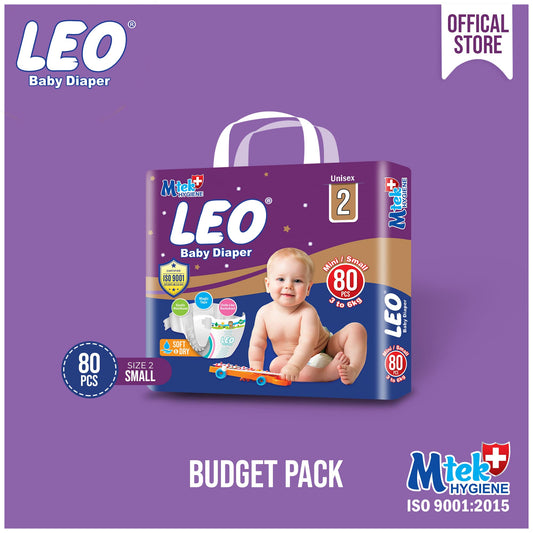 Leo Budget Pack Baby Diaper – Size 2, Small – 80 Pcs
