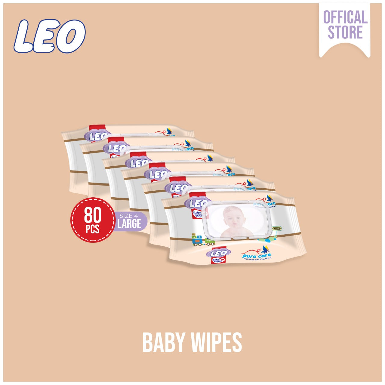 Leo Baby Wipes – 80 Pcs Bundle of 6 Packs