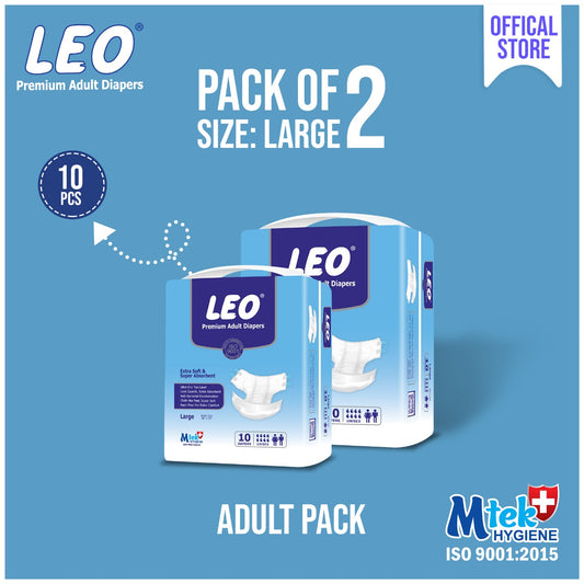 Leo Adults Diaper – Size – 4, Large – 10 Pcs (Pack of 2)