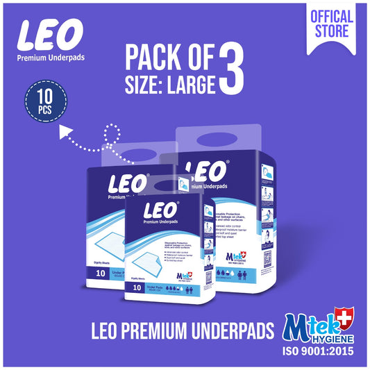 LEO Premium Underpads (10 pcs) Pack of 3