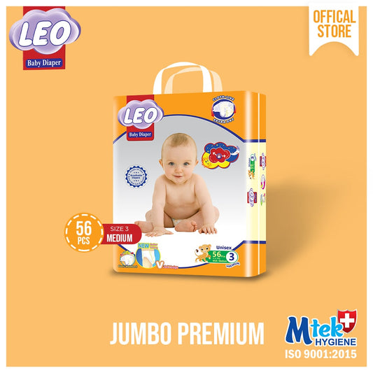 Leo Premium Jumbo – Size – 3, Medium – 56 Pcs